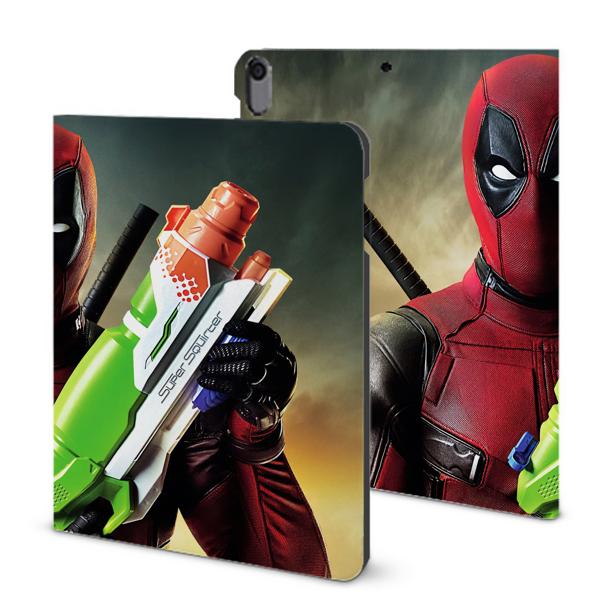 （画像用） Deadpool デッドプール IPad ケース ブック型 PUレザー TPU 耐衝撃 軽量 薄型 ペン収納なし 全面保護 IPad 各モデル対応